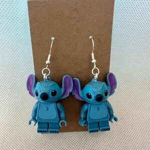 Disney Stitch Brick Figure Earrings